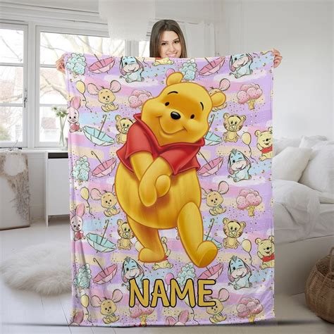 Personalized Winnie The Pooh Blanket Pooh Bear Fleece Blanket Sold By Relish Elsinore Sku