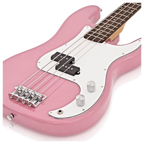 La Bass Guitar By Gear Music Pink Nearly New At Gear Music