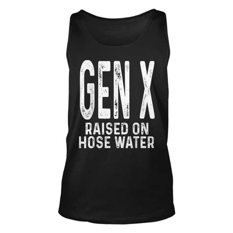 Funny Gen X Raised On Hose Water Humor Generation X Design Mens Back Print T Shirt Mazezy