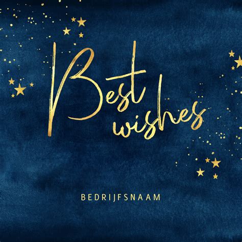 Zakelijke Kerstkaart Best Wishes Stijlvol Goud Kaartje Go