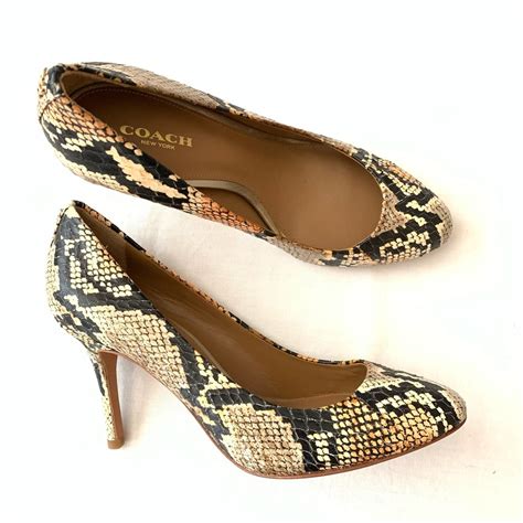 Authentic Coach Nala Snake Skin Heels Gem