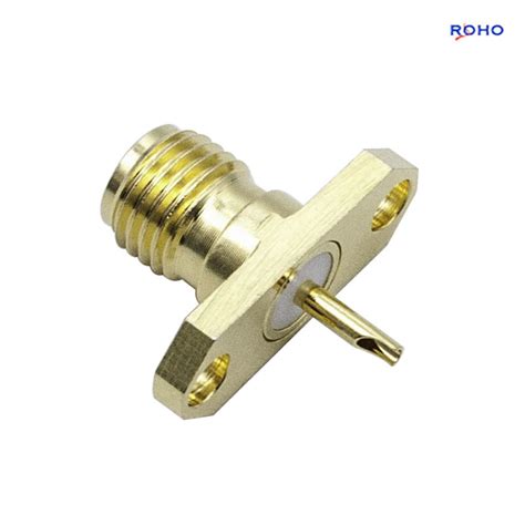 Sma Female Straight Connector Solder Attachment Hole Flange Mount