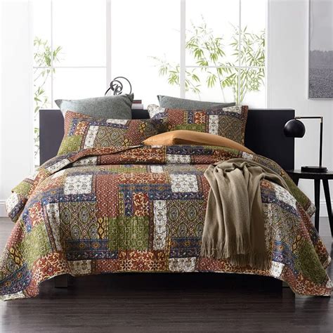 Visimisi Cotton Bedspread Quilt Sets Reversible Coverlet Sets