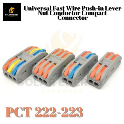 PCT 222 223 Universal Fast Wire Push In Electrical Terminal Compact