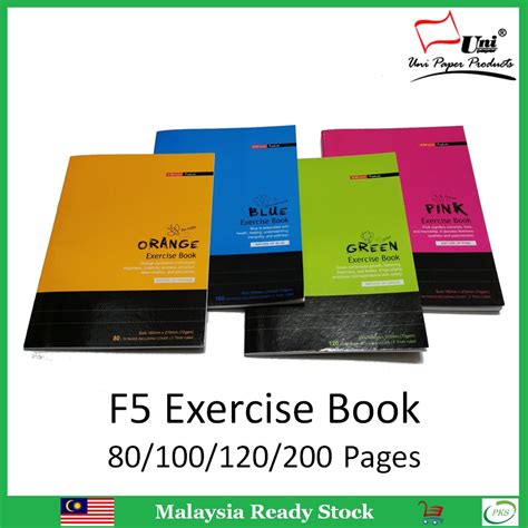 Uni Paper F5 Exercise Book Card Cover Single Line 80 100 120 200p Note