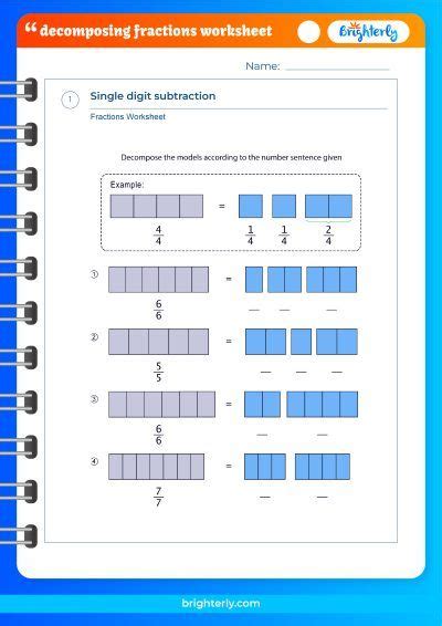 Free Decomposing Fractions Worksheets [pdfs] Brighterly