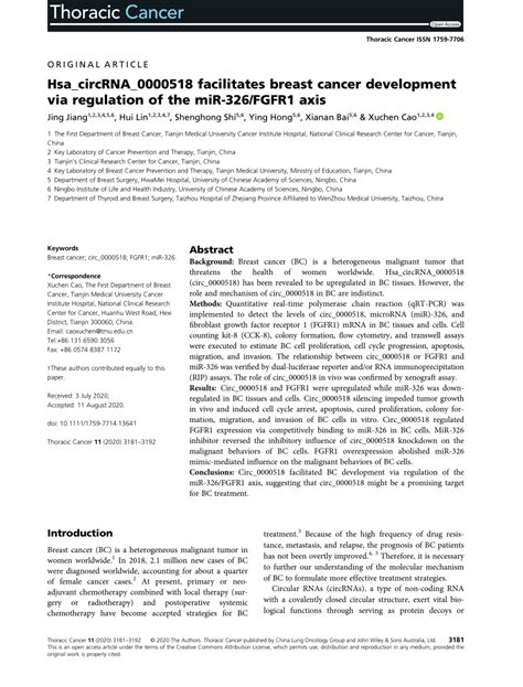 Pdf Hsa Circrna Facilitates Breast Cancer Development Via