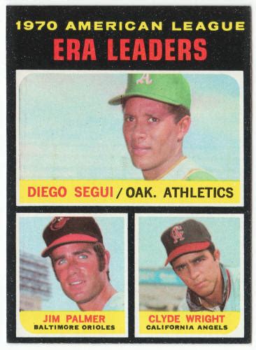 1971 Topps American League ERA Leaders Baseball Card For Sale Jim Palmer