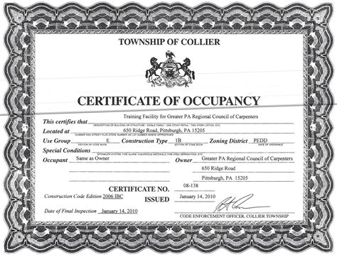 Download Pa Certificate Of Occupancy Images