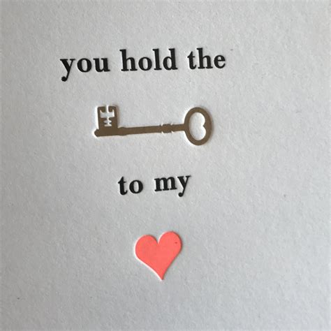 You Hold The Key To My Heart Letterpress Love Card Etsy