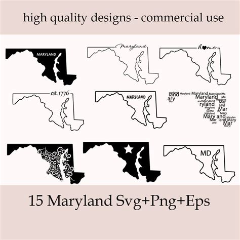 Maryland SVG Bundle, Silhouette, Maryland State Clipart, Maryland Home ...