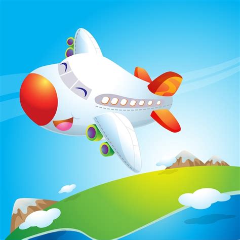 Premium Vector Cute Plane Flying