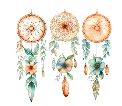 Premium Vector Watercolor Dream Catcher With Pink Flower Dreamcatcher