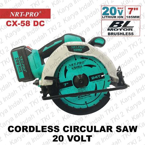 Jual Cordless Circular Saw Nrt Pro Cx Dc Mesin Gergaji Baterai V Cx