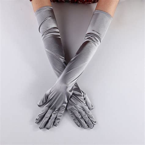 Women S Satin Long Gloves Opera Wedding Bridal Evening Party Prom Costume Glove Ebay