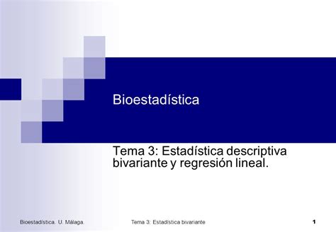 Bioestad Stica U M Laga Tema Estad Stica Bivariante