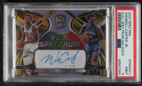 2021 Panini Spectra Gold Prizm 1010 Wendell Carter Jr Fss Wcj Psa 9