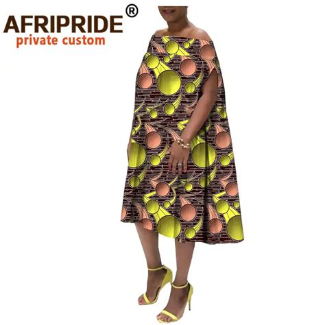 African Summer Women Casual Dress Afripride Doubel Layers Flare Sleeve