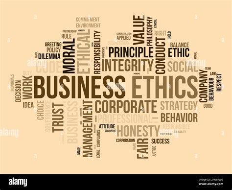 Word Cloud Background Concept For Business Ethics Corporate Integrity