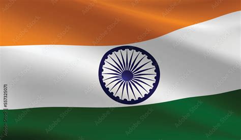 India Flag Background Waving Indian Flag Vector Stock Vector Adobe Stock