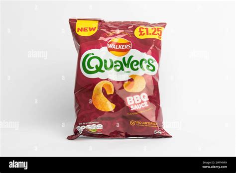 London United Kingdom 29th January 2024 A Packet Of Walkers Quavers Bbq Sauce British Potato