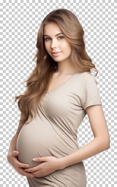 Femme Enceinte Isol E Sur Fond Transparent Psd Premium