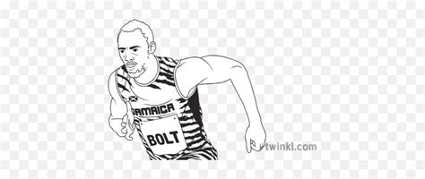 Usain Bolt Black And White 2 Sketch Drawing Usain Bolt Pngusain Bolt