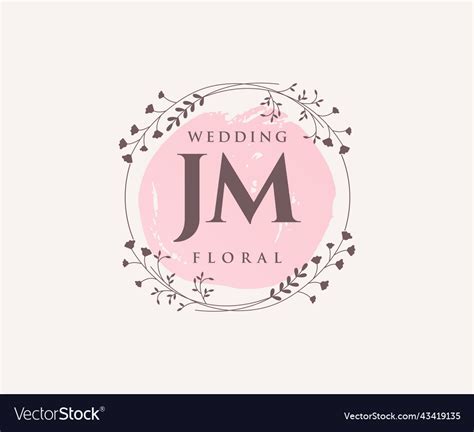 Jm Initials Letter Wedding Monogram Logos Vector Image