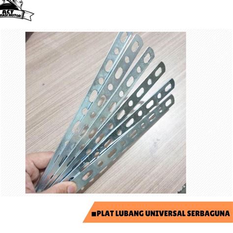 Jual Plat Lubang Tebal Serbaguna Breket Bolong Besi Universal