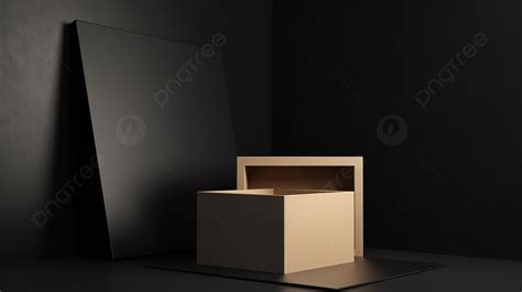 Empty Box Mockup In 3d Rendering Background Minimal Scene 3d Scene