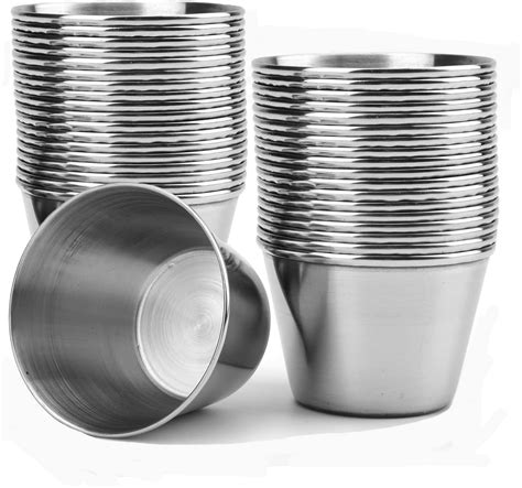 Bekith 20 Pack 2 5 Oz Stainless Steel Sauce Cups Ramekin Dipping Sauce