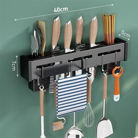 NINI Steel Wall Mounted Knife Storage Rack Kitchen Wall Mounted Knife