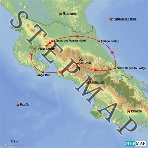 Stepmap Costa Rica Landkarte F R Mittelamerika