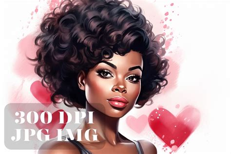 Beautiful Black Valentines Day Woman 508 Graphic By Whimsy Girl