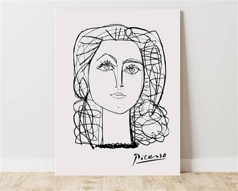 Picasso Portrait Of Francoise Gilot Art Print Pablo Picasso Etsy