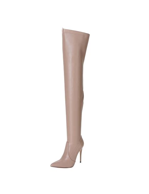 Giaro Arabella Taupe Matte Thigh Boots Bootilicious Style Giaro High