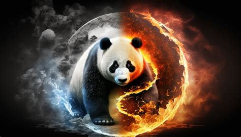 Premium Photo Panda In A Yin Yang Symbol