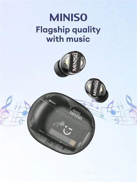 Miniso Mct Black Transparent Passive Noise Cancelling Semi In Ear