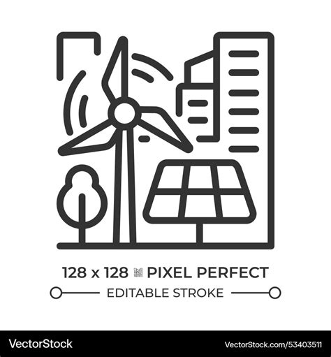 Renewable Energy Sources Pixel Perfect Linear Icon