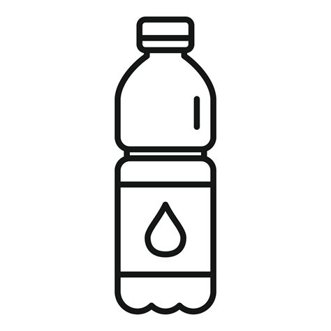 Vector De Contorno De Icono De Botella De Agua Agua Mineral