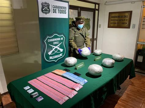 Carabineros del OS 7 Araucanía y el can antidrogas Flawy sacan de