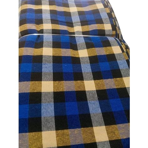 Blue And Yellow Polycotton Check Mattress Fabric At Rs Meter In Meerut