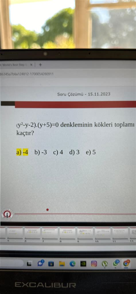 Solved Soru Çözümü 15 11 2023 y2 y 2 y 5 0 denkleminin Chegg