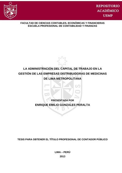 Pdf La Administraci N Del Capital De Trabajo En La Gesti N De