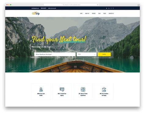 Free Travel Agency Website Templates With Premium Features