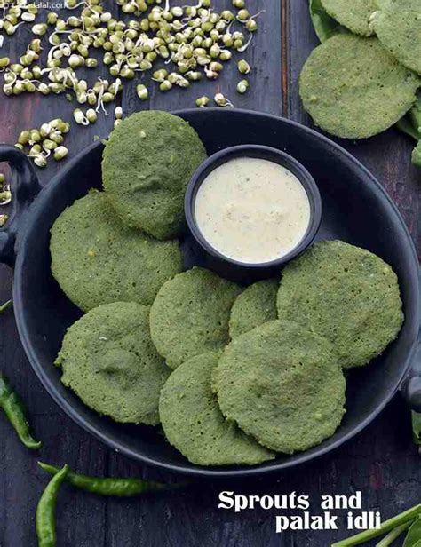 Sprouts Palak Idli Recipe Healthy Sprouts Palak Idli