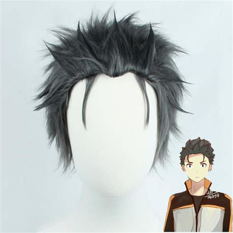 cosfun Re Zero Subaru Natsuki Cosplay Wig Trending Slicked-Back Hair