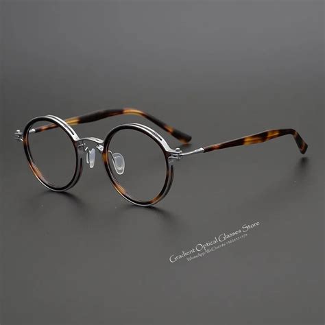 Japanese Handmade Eyewear Retro Round Glasses Frame For Men And Women Optics Titanium Ultra