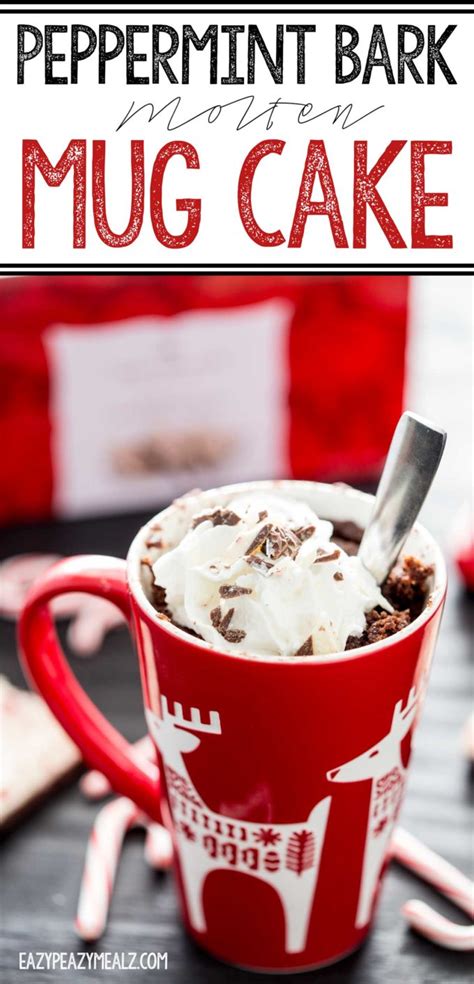 Chocolate Peppermint Bark Molten Mug Cake Easy Peasy Meals