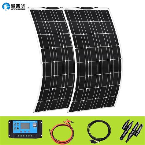 Xinpuguang 100w Flexible Solar Panel 12v 24v 200w Solar Kit 20a Charge